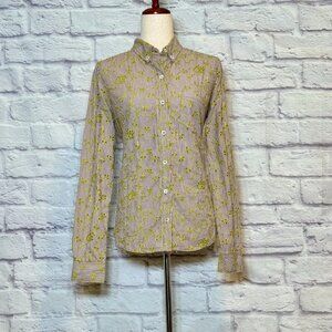 Anthropologie Odille Striped Eyelet Blouse